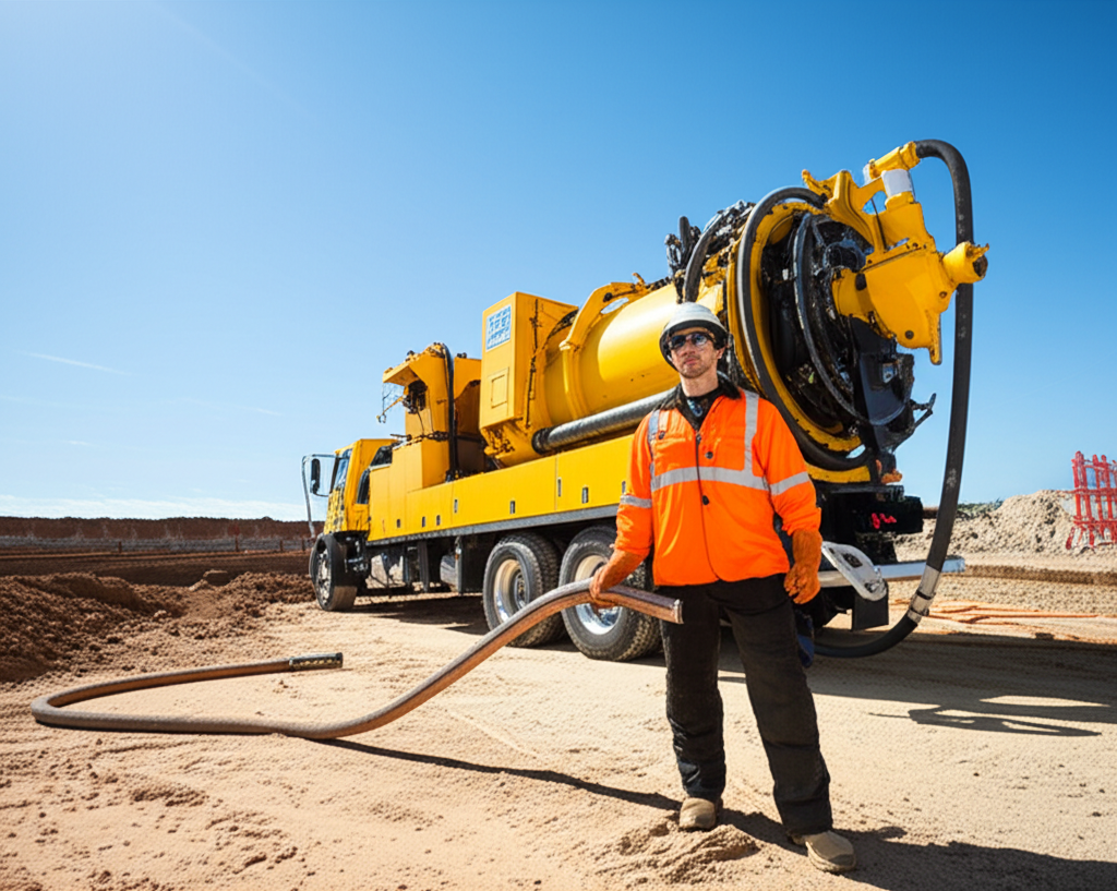 Hydrovac operator working on a Grande Prairie site